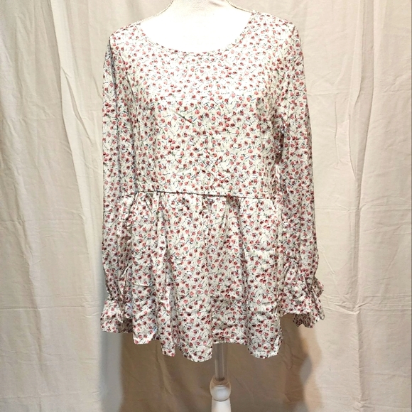SHEIN Women's Floral Peplum Blouse NWT - Picture 4 of 12